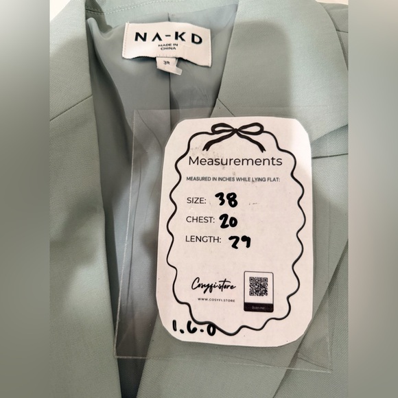 NA-KD Sage Green Oversized Blazer size 38 - Picture 12 of 12